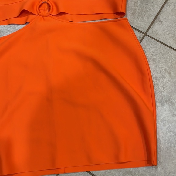 NWT! Rebdolls Orange Double Take Ringed Cut Out Bandage Mini Dress 4X - Picture 8 of 10
